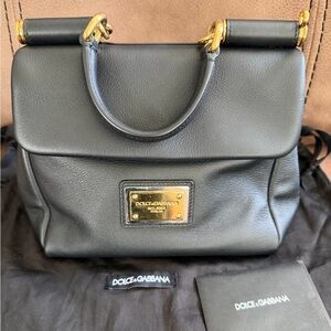 Dolce & Gabbana East West Miss Sicily Bag Leather Black Small ❤️